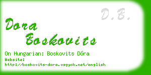 dora boskovits business card
